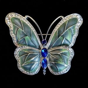 Vintage Napier Rhinestone and Enamel Butterfly Brooch